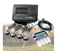 Livestock Weighing Scale Set, 10000lbs High Precision Digital Indicator Floor Platform Kit with 4 Waterproof Sensors for Breeding Industry, Large Animals, Cattle, Dogs, Sheep