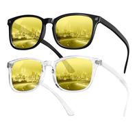 livho 2 Pack Night Vision Blue Light Glasses - Night Driving Anti Glare Yellow Lens Nighttime Glasses Women Men