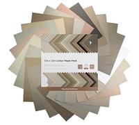 Livholic 48 Sheets Earth Tones Colored Card Stock Printer Paper 120 gsm 32 lb 12x12 inch Neutral Color Greys Scrapbook Paper for Cricut Maker