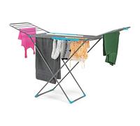 Livhome 18m Black Strong Winged Clothes Airer, Heavy Duty Folding Laundry Dryer Stand, Compact Foldable Clothes Drying Rack, Indoor & Outdoor Washing Dryer Rack