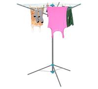 Livhome 18m Clothes Airer 3 Arm Rotary Washing Line, Portable Foldable Freestanding Umbrella Style Drying Rack, Indoor Outdoor Laundry Stand with Stable Frame for Garden, Balcony, Camping or Home Use