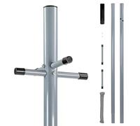 Livhome 2.4m Heavy-Duty Washing Line Post, 30m Retractable Clothes Airer Outdoor, Galvanized Drying Rack, Weather-Resistant Laundry Pole, Garden Storage Solution for Washing and Drying (Silver)