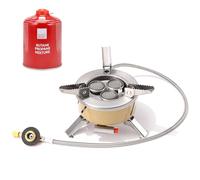 LIVHOME 3 Burner 6800W High-Power Camping Gas Stove with Storage Bag + 1 Gas Cannister, Piezo Ignition Foldable Compact Mini Stove, Lightweight Portable Burner for Hiking, Backpacking, Fishing