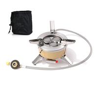 LIVHOME 3 Burner 6800W High-Power Camping Gas Stove with Storage Bag, Piezo Ignition Foldable Compact Mini Stove, Lightweight Portable Burner for Hiking, Backpacking, Fishing