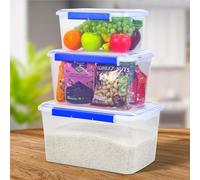 Livhome 3 Pc Plastic Food Storage Containers, BPA-Free Airtight Leakproof Plastic Boxes with Lids, Stackable Tupperware Set, Kitchen Storage Solution for Meals & Leftovers