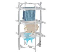 Livhome 3 Tier Mini Heated Clothes Airer, Energy-Efficient Folding Electric Dryer, Portable Indoor Laundry Rack, 220W Energy Efficient 24 Rails, 111cm, Compact Mini Version