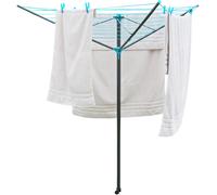 LIVHOME 30m Rotary Airer Clothes Line With 3 Arms For Laundry Drying Washing Outdoors Garden | Heavy Duty | Washing Line With Free Ground Spike