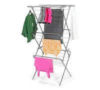 Livhome Black Deluxe 3 Tier Concertina Airer, Foldable Laundry Drying Rack with 27m Drying Space, Strong Indoor Clothes Dryer Rack, Compact Space Saving Clothes Airer