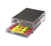 LIVHOME Coffee Pod Holder 72 Capsule Drawer 2 Tier Machine Stand Sliding Storage Organiser Compatible with Nespresso Dolce Gusto Non Slip Base