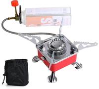 LIVHOME Foldable Lightweight Single Burner Gas Camping Stove, Portable Backpacking Stove, Adjustable Fishing Stove, Compact Outdoor Cooking Solution for Hiking, Camping, Travel