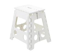 LIVHOME Folding Anti-Slip Step Stool, Portable One-Step Stool for Kitchen Bathroom Kids and Adults, Sturdy and Durable Design (White)