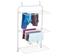 Livhome Over Door 3 Tier Clothes Airer with 12m Drying Space, Foldable Hanging Laundry Drying Rack, Space Saving Indoor Clothes Dryer for Towels, Delicates & Garments, 53 x 34 x 95cm
