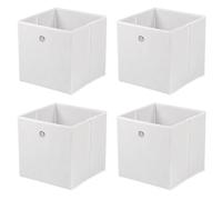 Livhome Set Of 4 Foldable Cube Storage Boxes With Handles, 30 x 30 x 30 cm, Durable Fabric Storage Bins, Versatile Organizer For Home Office Nursery (White)