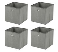 Livhome Set Of 4 Foldable Cube Storage Boxes With Handles, 30 x 30 x 30 cm, Durable Fabric Storage Bins, Versatile Organizer For Home Office Nursery (Grey)