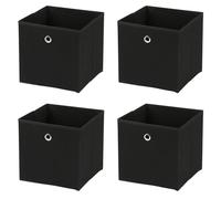 Livhome Set Of 4 Foldable Cube Storage Boxes With Handles, 30 x 30 x 30 cm, Durable Fabric Storage Bins, Versatile Organizer For Home Office Nursery (Black)