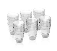 Livhome Set of 6 Durable Acrylic Tumbler Glasses, 550ml Reusable Plastic Glasses with Swirl Design, Stackable Party Cups, Indoor/Outdoor Storage Solution for Drinks & Events (Clear - 6 Pack)