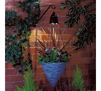 LIVHOME Solar Powered Hanging LED Basket Light with Chain & S Hooks, Outdoor Garden Flower Planter Spotlight, White Downlight Landscape Lamp Hanging Baskets (Baskets Not Included) (2 Pack)
