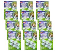 LIVHOME Toilet Rim Block Cleaner, Forest Pine, Citrus Sparkle, Lavender, Tropical Blossom and Ocean Spray Scents, Clear Water Formula, Anti-Limescale Protection (12 Pack, Forest Pine)