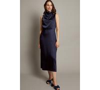Livia Satin Cowl Halter Midi Dress Blue Monsoon Blue 22