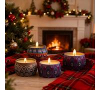 LIVILLA Scented Candles Gifts for Women, 4 X 4.4 Oz Aromatherapy Candles for Home Scented, 120 Hour Long Burn Soy Wax Candles Set, Lavender Jar Candle Gifts for Mother's, Thanksgiving Day, Birthday