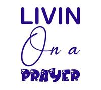 Livin on a Prayer Letter Quote Wall Decals PVC 64x82.1cm Removable Without Leaving Glue DarkBlue