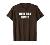 Livin' On A Prayer T-Shirt, Men, Brown, M