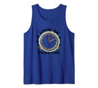 Livin' On Puppy Time: Playful Dog Lover Clock Tank Top, Men, Royal Blue, XXL