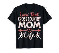 Livin' that Cross Country Mom Life - Leopard Pattern Mom T-Shirt