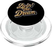 Livin' the Dream Fun Cursive Font PopSockets PopGrip for MagSafe
