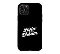 Livin the Dream Retro 70s Cursive Slant Hoodie (Dark) Case for iPhone 11 Pro