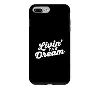 Livin the Dream Retro 70s Cursive Slant Hoodie (Dark) Case for iPhone 7 Plus/8 Plus