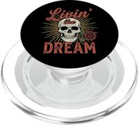 Livin' the Dream Skull Rose PopSockets PopGrip for MagSafe
