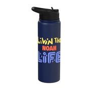 Livin The Noah Life Funny Noah Name Saying Stainless Steel Insulated Water Bottle