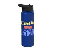 Livin The Noah Life Funny Noah Name Saying Stainless Steel Insulated Water Bottle