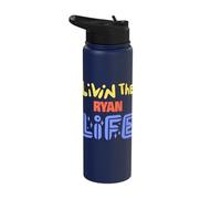 Livin The Ryan Life Funny Ryan Name Saying Stainless Steel Insulated Water Bottle