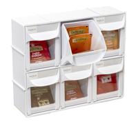 livinbox Tilt-Out Storage Bin Cabinet w/6 Compartments, Tea Bags Organizer w/Drawers, Office Stationery Bricks Craft Felting Storage, White, FO-306-WT