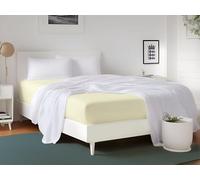 LivinEase Brushed Microfiber Cream Single Fitted Sheets - Premium Quality 100 GSM Soft, Comfortable, and Durable - Deep 30 cm Pockets - Easy Care & Hypoallergenic (90 x 190 + 30 cm)