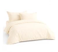 LivinEase Brushed Microfibre Double Duvet Cover Sets - 100 GSM Yellow Double Duvet Cover with 2 Pillowcases (50x75 cm) - Hotel Quality Hypoallergenic, Easy Care and Comfortable