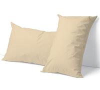 LivinEase Brushed Microfibre Pillow Cases 2 Pack (50 x 75cm) - Cream Pillowcases 2 Pack- 100 GSM Soft, Comfortable and Durable Pillow Protectors