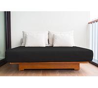 LivinEase Classic Super King Fitted Sheet -10inch(26cm) Deep Cotton Blend Super King Size Fitted Sheets -Bobble Free, Easy Care, Soft & Comfortable Black Bed Sheets.