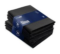 LivinEase Cotton Cloth Napkins - Set of 12, 46 x 46 cm Reusable Oversized Black Dinner Napkins - Heavy Weight Hotel Quality Pure Cotton Fabric - Ideal for Home Use & Events
