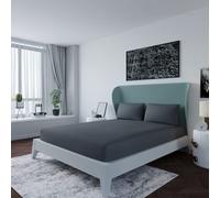 LivinEase Deep Cotton Blend Fitted Sheet - 10inch(26cm) Bobble Free, Easy Care, Soft & Comfortable Grey Single Bed Sheet