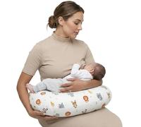 LivinEase Multifunctional Nursing Pillow - Versatile Breastfeeding Pillow with 100% Cotton Pillowcase - Pregnancy Gifts - Washable Maternity Feeding Pillow (Jungle)