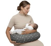 LivinEase Multifunctional Nursing Pillow - Versatile Breastfeeding Pillow with 100% Cotton Pillowcase - Pregnancy Gifts - Washable Maternity Feeding Pillow (Star)