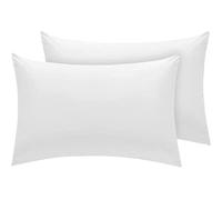 LivinEase Pillow Cases 2 Pack- Cotton Blend Pillowcases 50 x75 cm with 15cm Envelope Closure- Easy Care, Soft and Comfortable White Pillow Cases Pack of 2