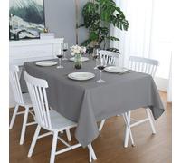 LivinEase Rectangular Tablecloth 140x200cm - 250 GSM Cotton Blend Grey Table cloths for 4 to 6 Seater Table - Linen TableCloth Ideal for Christmas, Parties, Halloween and Every Occasions