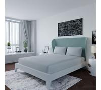 LivinEase Single Fitted Sheet -10inch(26cm) Deep Cotton Blend Fitted Sheet Single Bed -Bobble Free, Easy Care, Soft and Comfortable Silver Single Bed Sheets (Silver, Single)