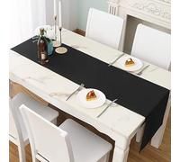 LivinEase Table Runner - Table Runners for Dining Table 42x240cm - Drapes Elegently 250 GSM Black Table Runner - 8 to 10 Seater Table Runners Ideal for Christmas Party Decoration