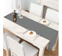 LivinEase Table Runner - Table Runners for Dining Table 42x240cm - Drapes Elegently 250 GSM Grey Table Runner - 8 to 10 Seater Table Runners Ideal for Christmas Party Decoration