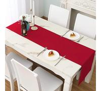 LivinEase Table Runners for Dining Table - Premium Quality 250 GSM Cotton Blend Table Runner - Drapes Elegently Linen Runners Ideal for Christmas, Parties, Halloween (Red, Table Runner (42 x 240 cm))